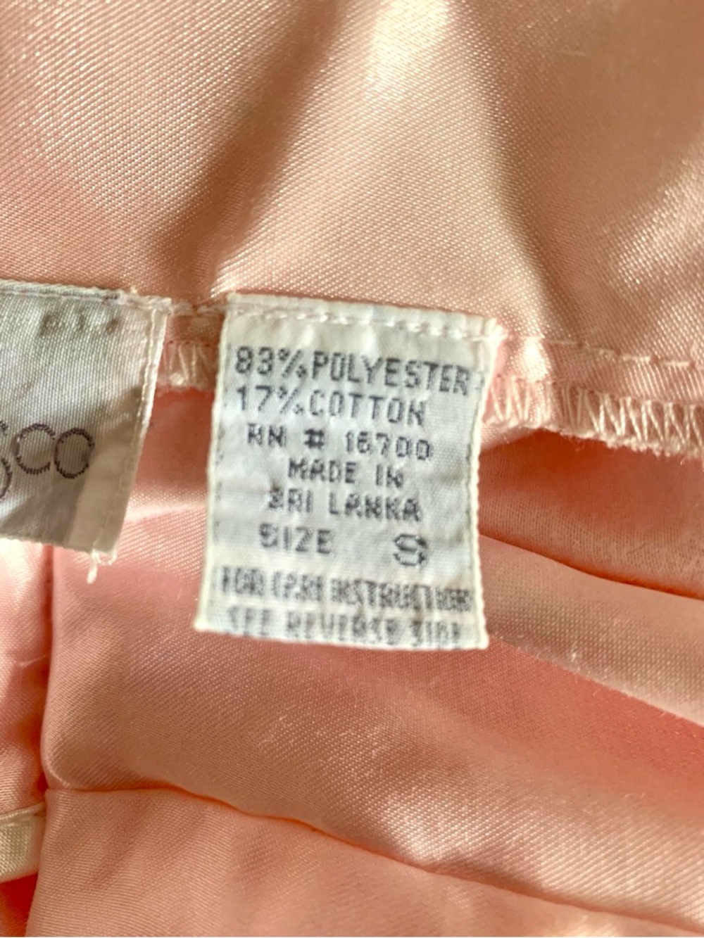 Vintage Barad & Co Light Pink Satin Pintuck Pajama Top - Picture 11 of 12